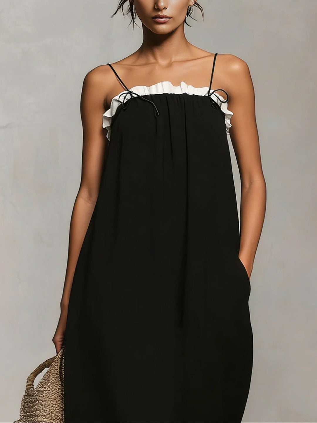 Mirelle™ | Maxi Dress with Colour Blocks and Spaghetti Straps