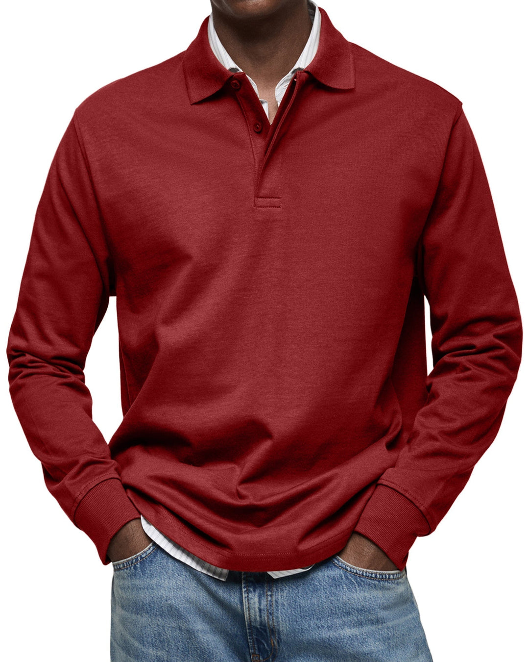 Men’s Long-Sleeve Relaxed Polo Shirt