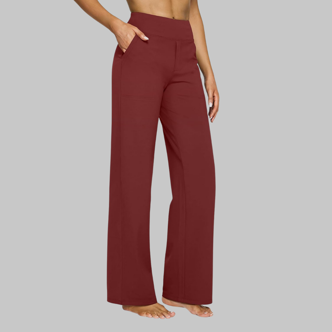 Women’s High-Waisted Stretch Wide-Leg Trousers