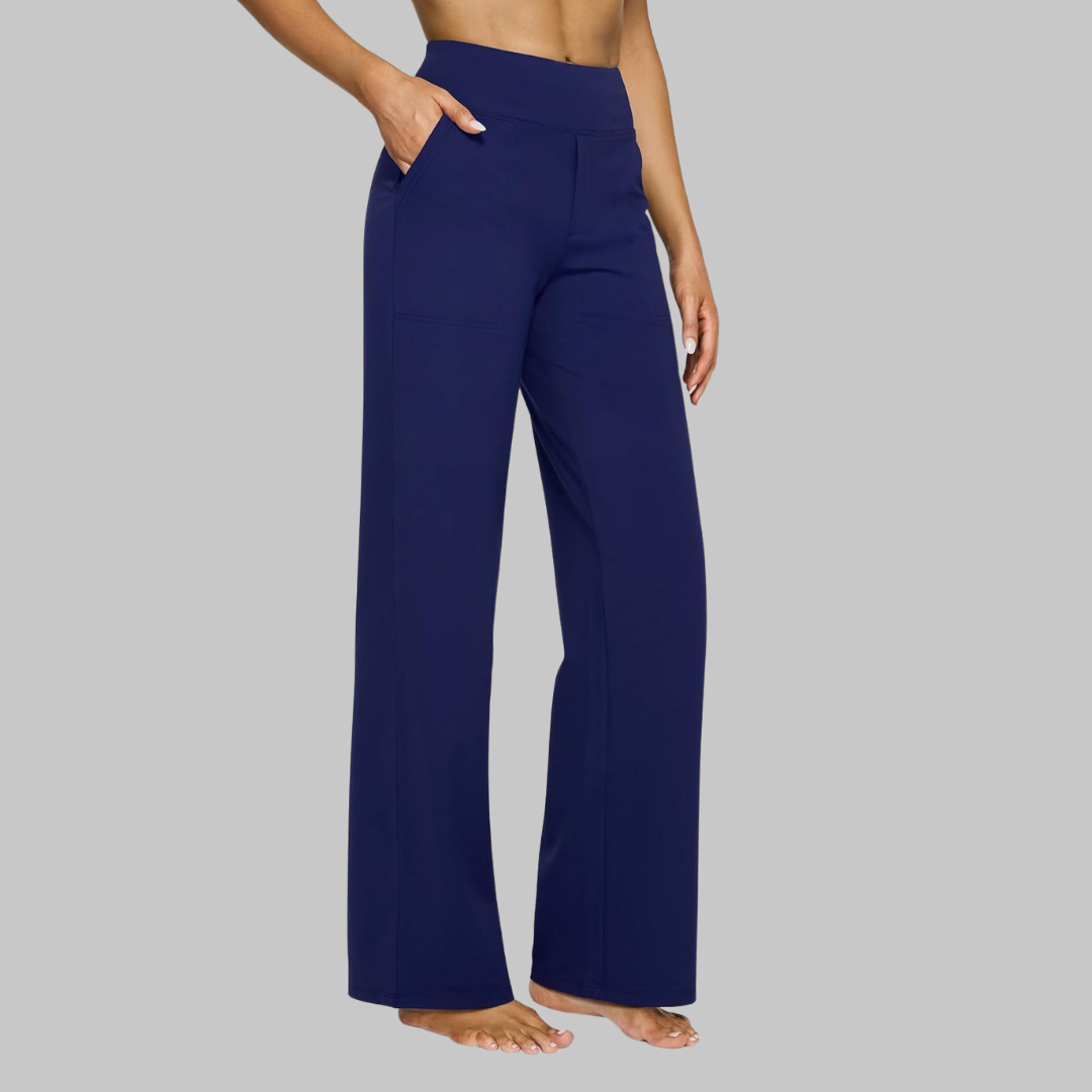 Women’s High-Waisted Stretch Wide-Leg Trousers
