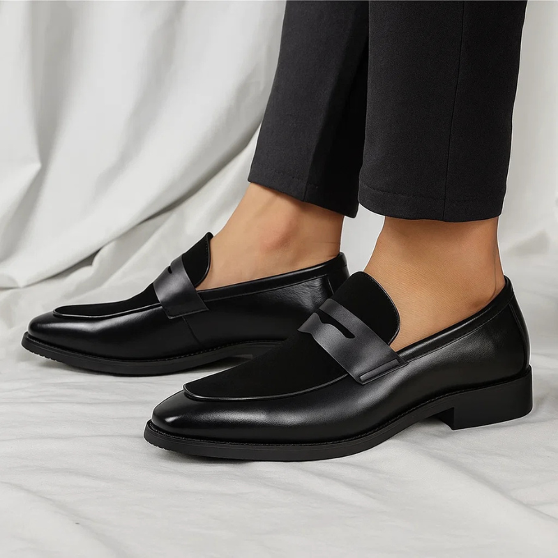Men’s Leather and Suede Penny Loafers