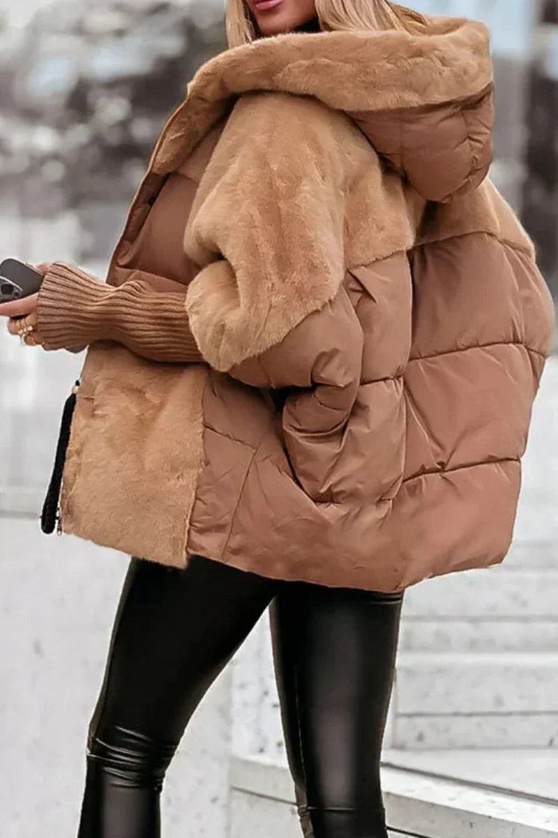 Women’s Faux-Fur Panelled Puffer Jacket