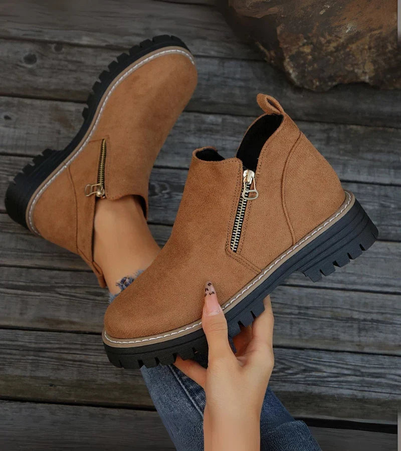 Women’s Side-Zip Chunky Ankle Boots