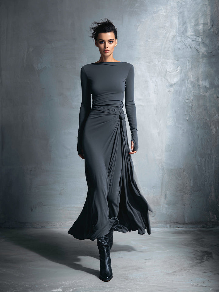 Gabriella | Long Dress with Side Knot