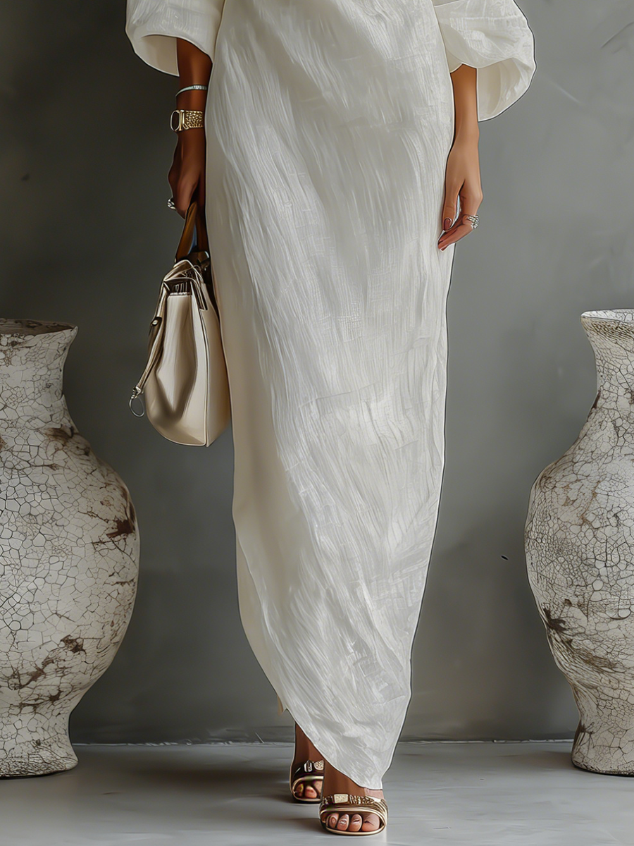 Isabella | Flowing Linen Off-Shoulder Dress