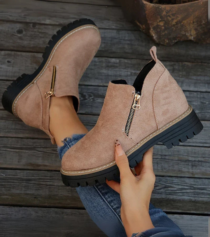 Women’s Side-Zip Chunky Ankle Boots