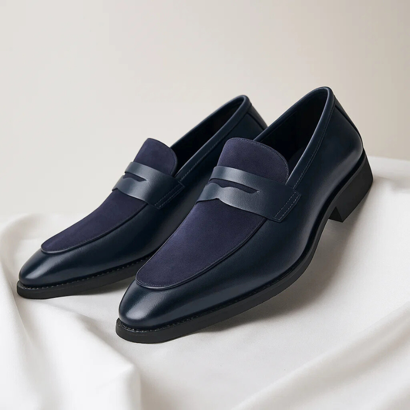 Men’s Leather and Suede Penny Loafers