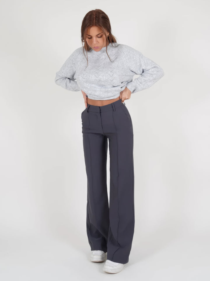 Women’s High-Waisted Styled Wide-Leg Trousers