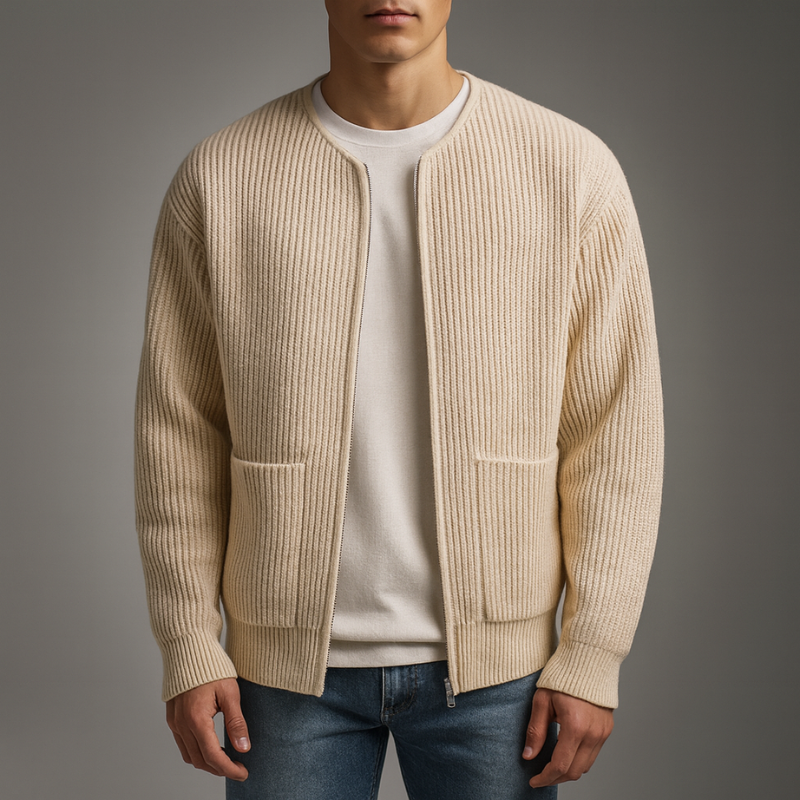 Men’s Ribbed Full-Zip Cardigan