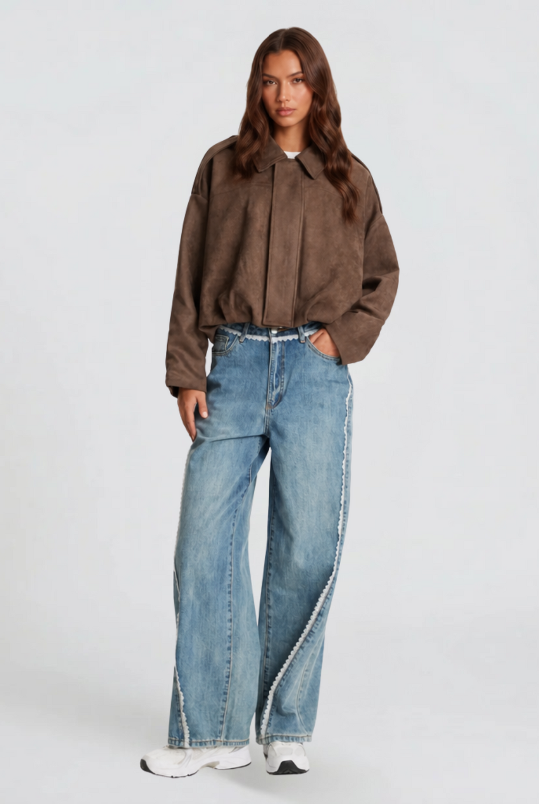 Womens Oversized Suede Jacket