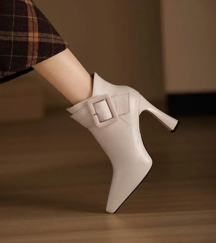 Women’s Buckle-Detail High-Heel Ankle Boots