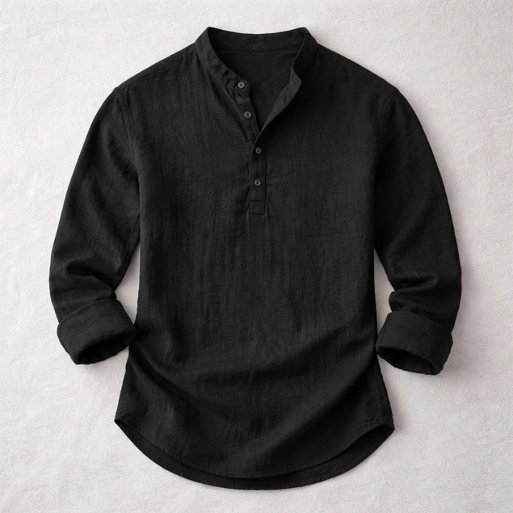 Men’s Cotton-Linen Henley Shirt