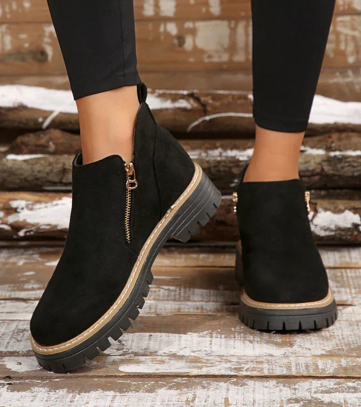 Women’s Side-Zip Chunky Ankle Boots