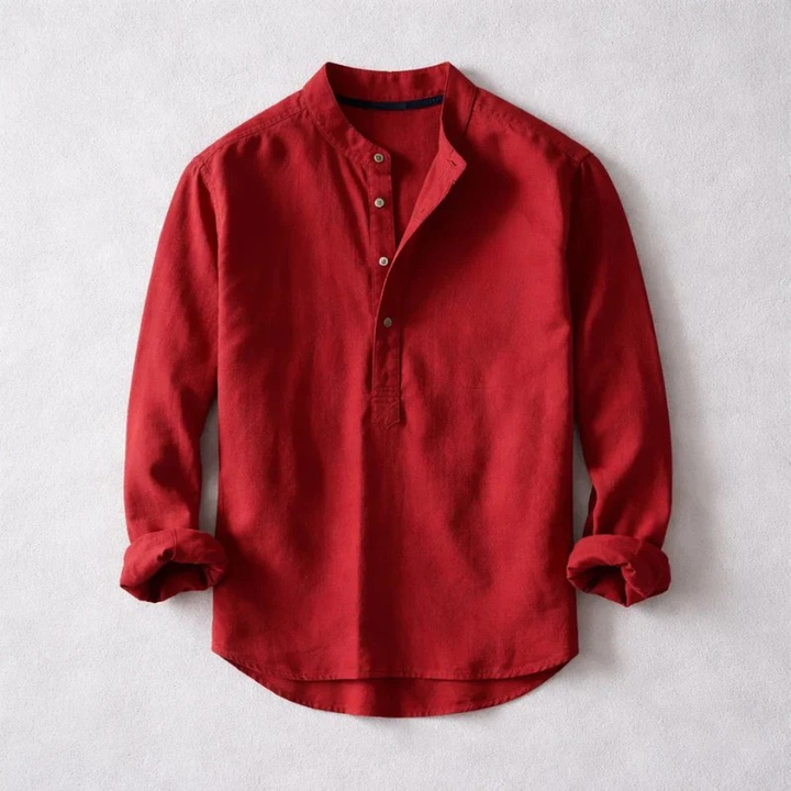 Men’s Linen Henley Shirt