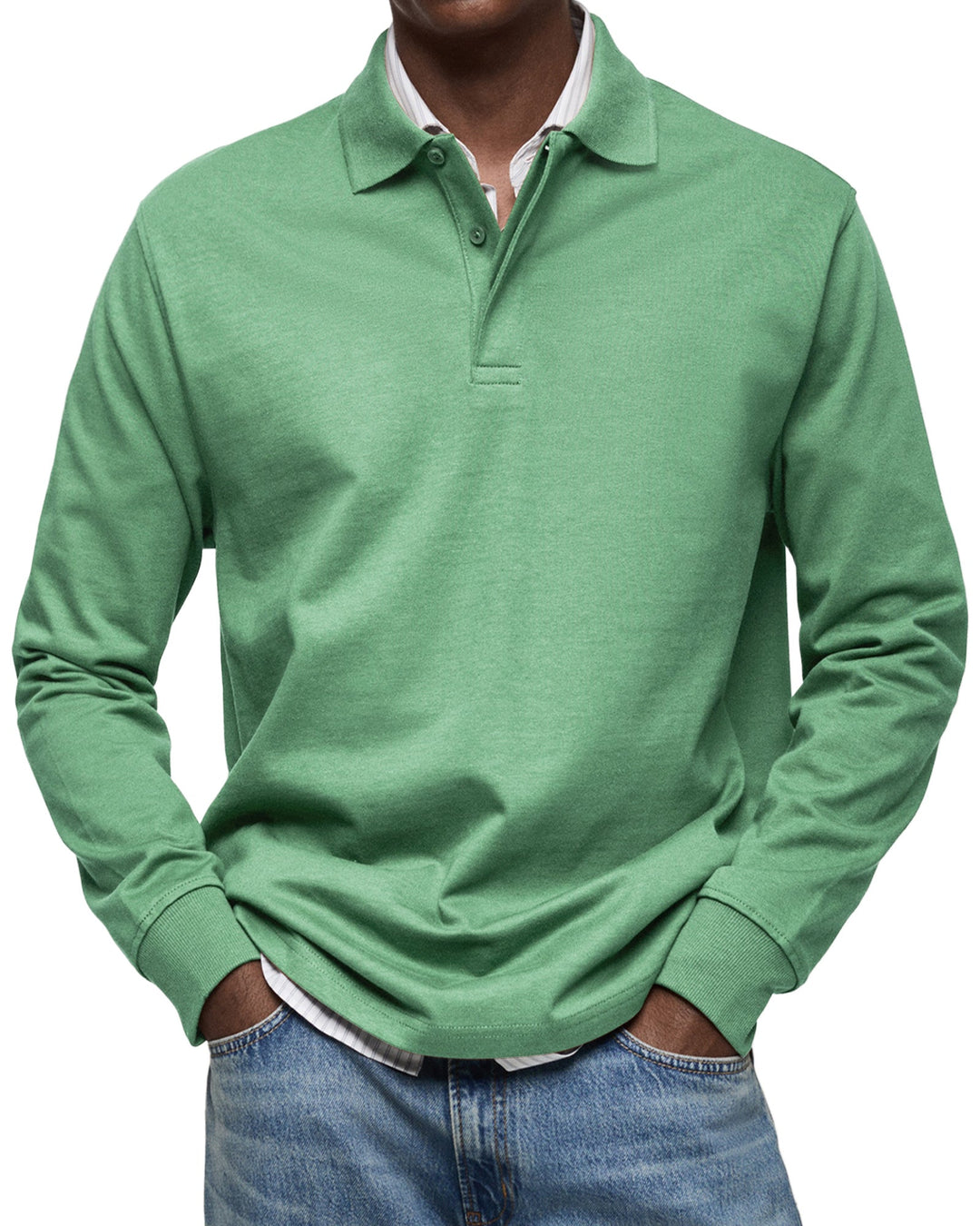 Men’s Long-Sleeve Relaxed Polo Shirt