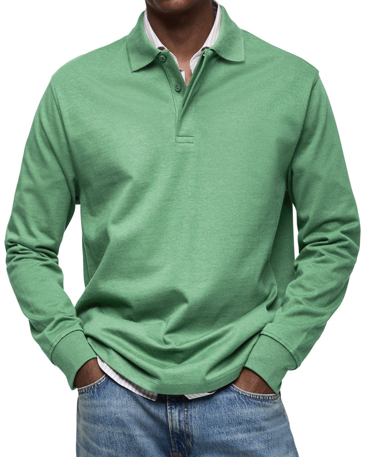 Men’s Long-Sleeve Relaxed Polo Shirt