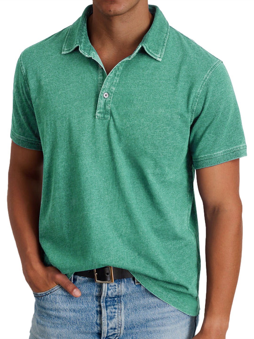 Men’s Vintage-Wash Polo Shirt