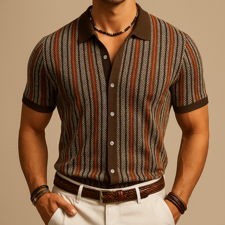 Men’s Striped Button-Up Shirt