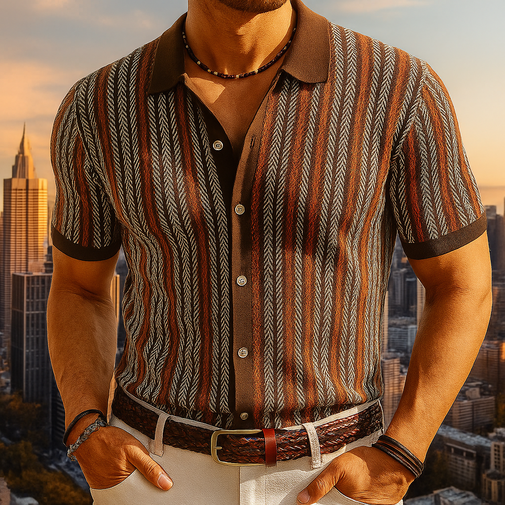 Men’s Striped Button-Up Shirt
