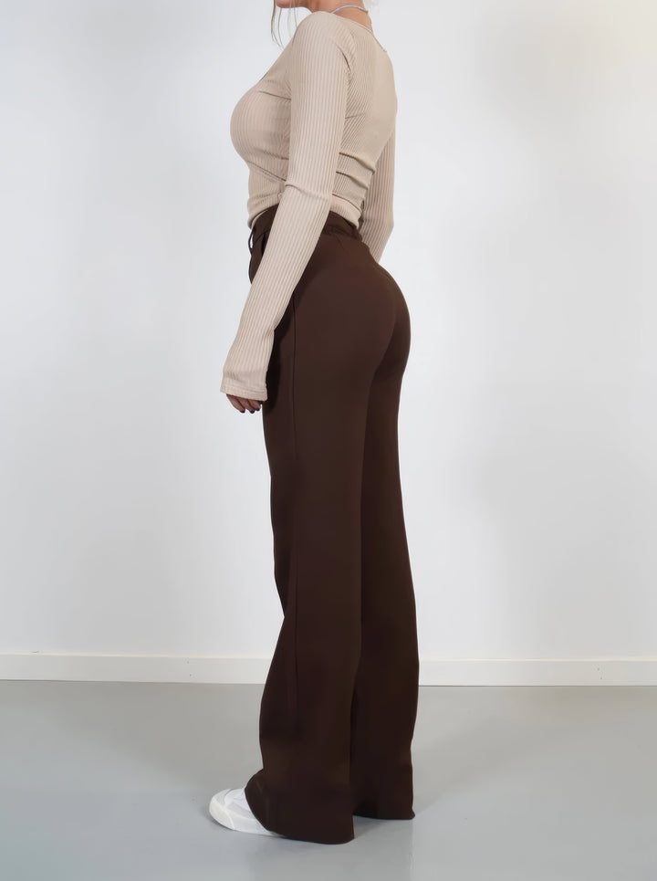 Women’s High-Waisted Styled Wide-Leg Trousers