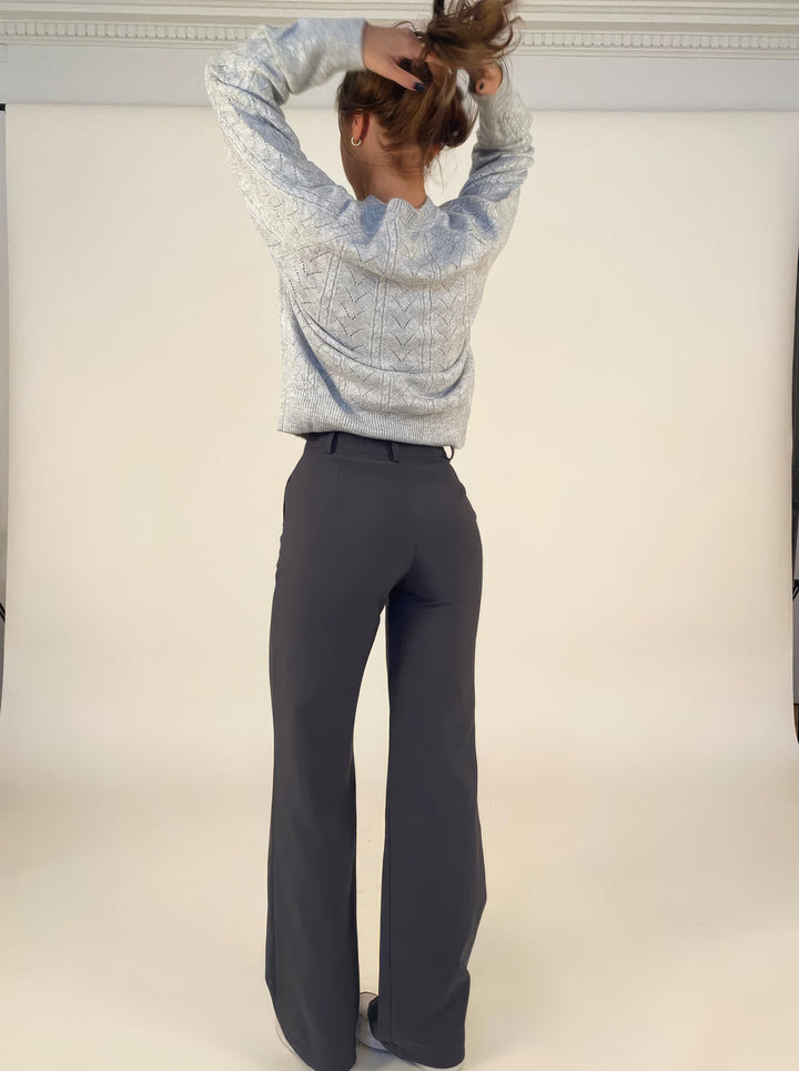 Women’s High-Waisted Styled Wide-Leg Trousers