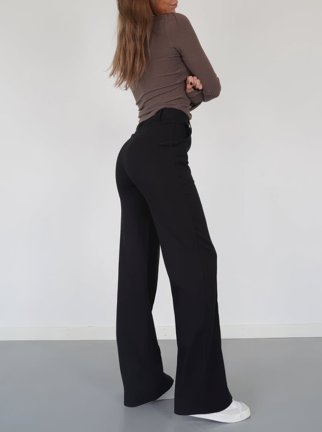 Women’s High-Waisted Styled Wide-Leg Trousers