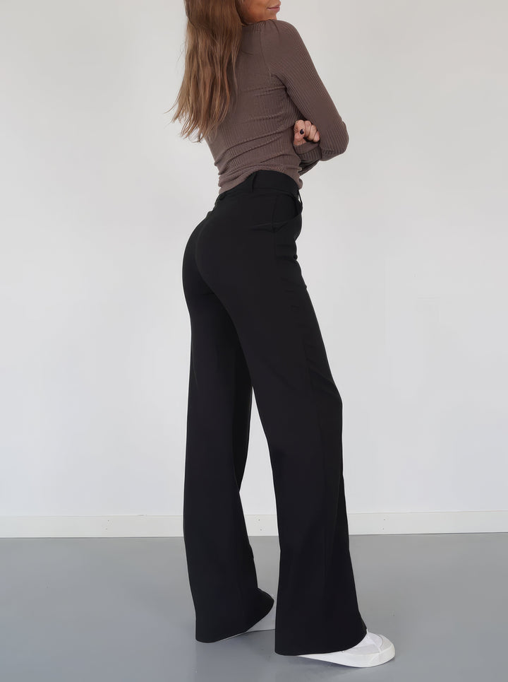 Women’s High-Waisted Styled Wide-Leg Trousers