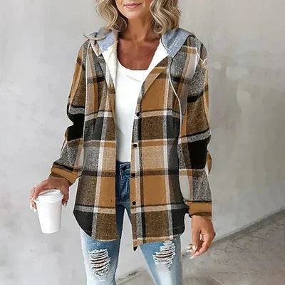 Women’s Checked Hooded Overshirt