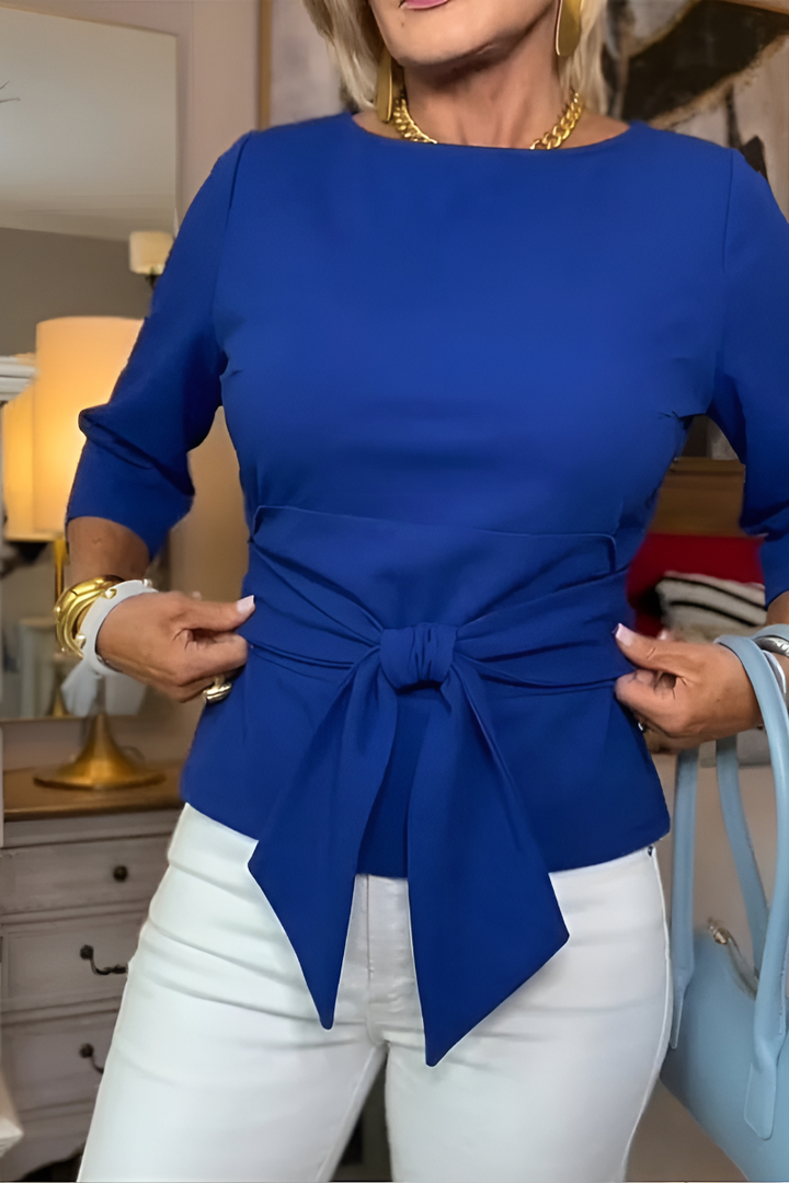 Women’s Tie-Waist Three-Quarter-Sleeve Top