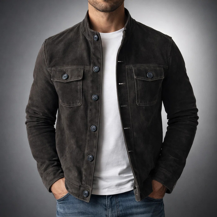 Men’s Button Up Suede Jacket