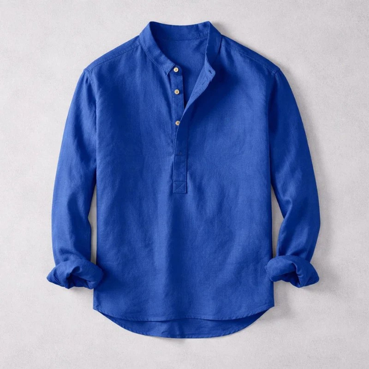 Men’s Linen Henley Shirt