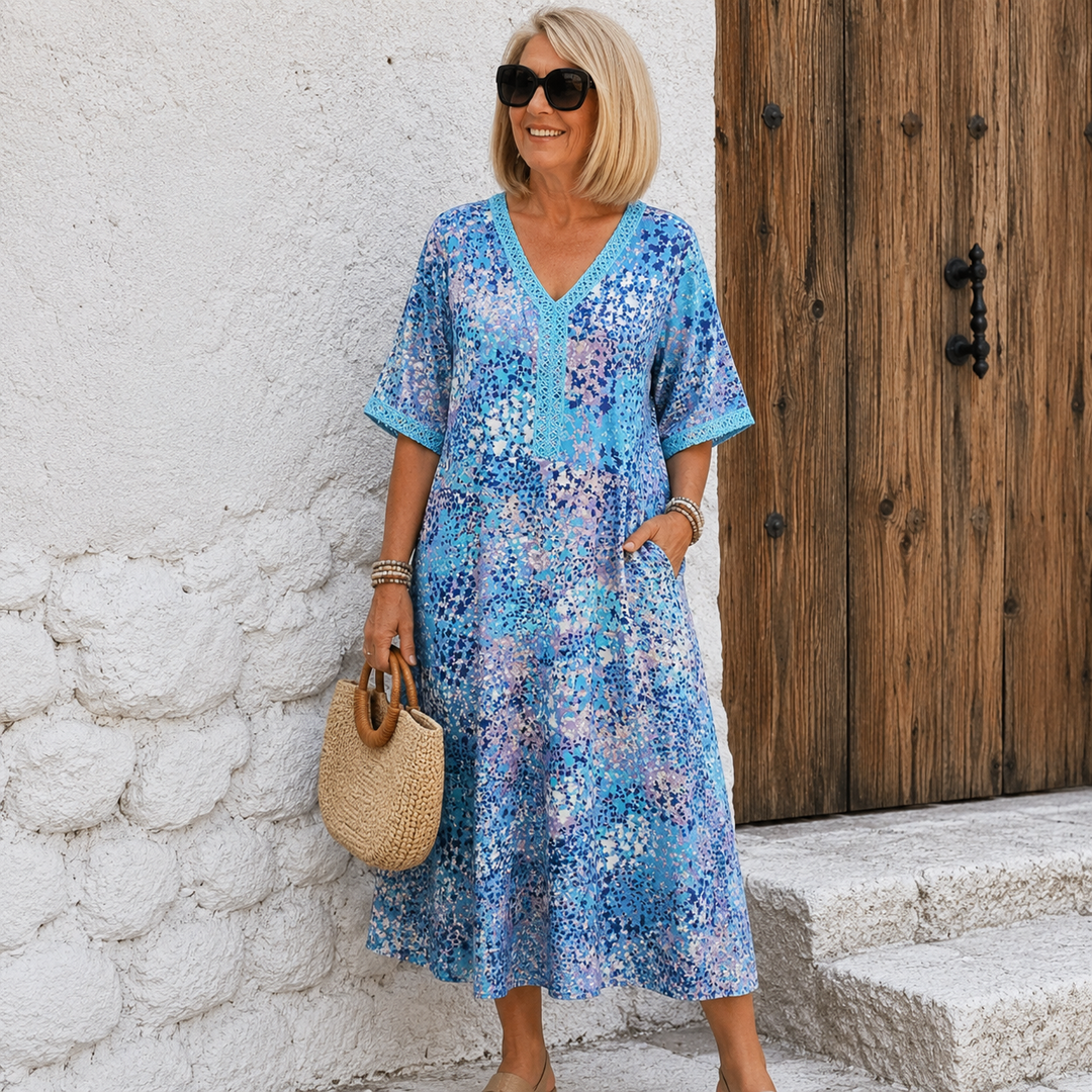 Dorina | V-Neck Dress with Print