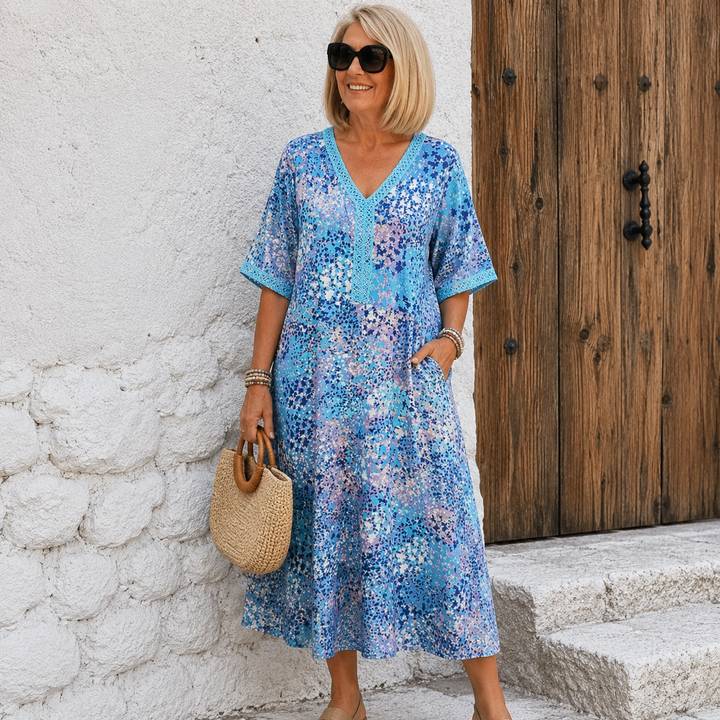 Dorina | V-Neck Dress with Print