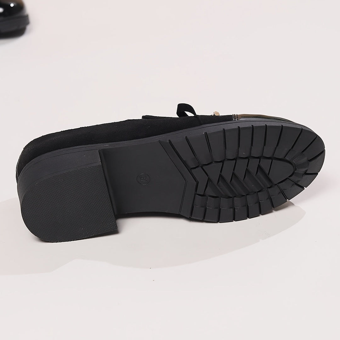 Women’s Patent Bow-Detail Block-Heel Loafers