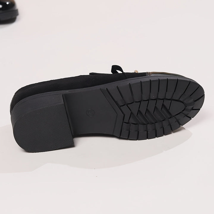 Women’s Patent Bow-Detail Block-Heel Loafers