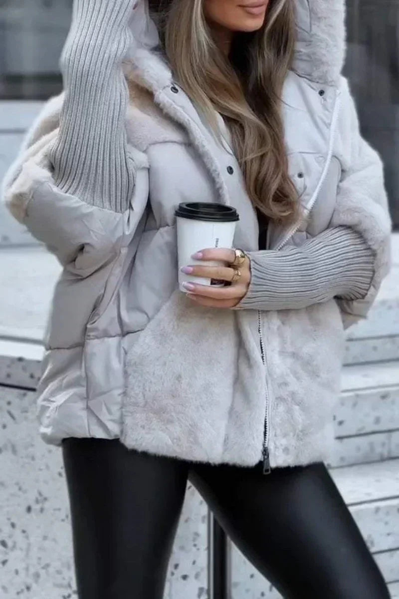 Women’s Faux-Fur Panelled Puffer Jacket
