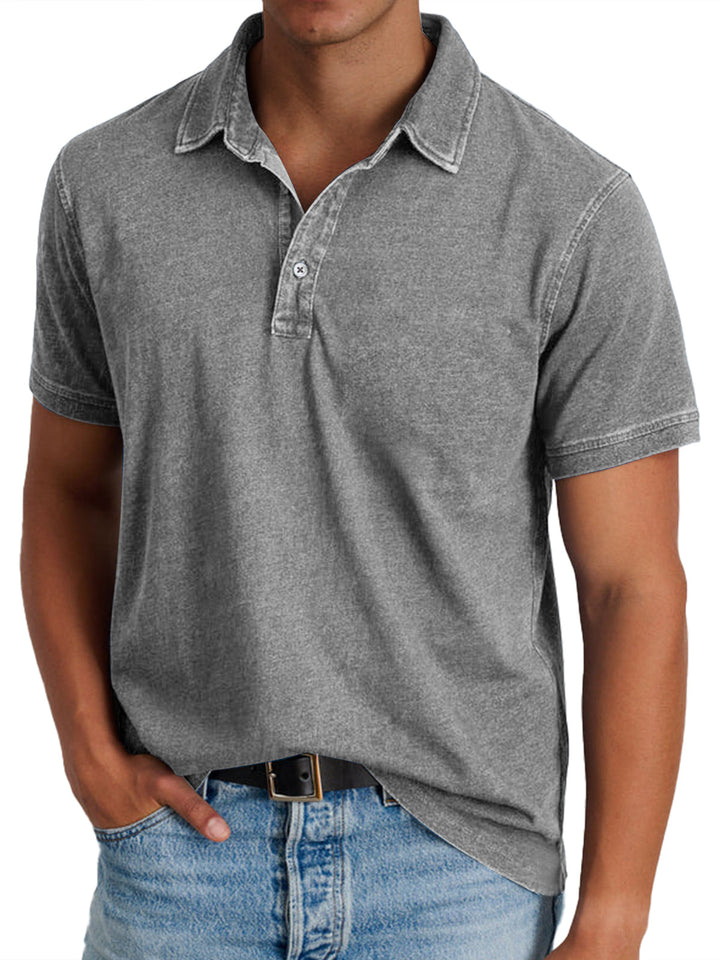 Men’s Vintage-Wash Polo Shirt