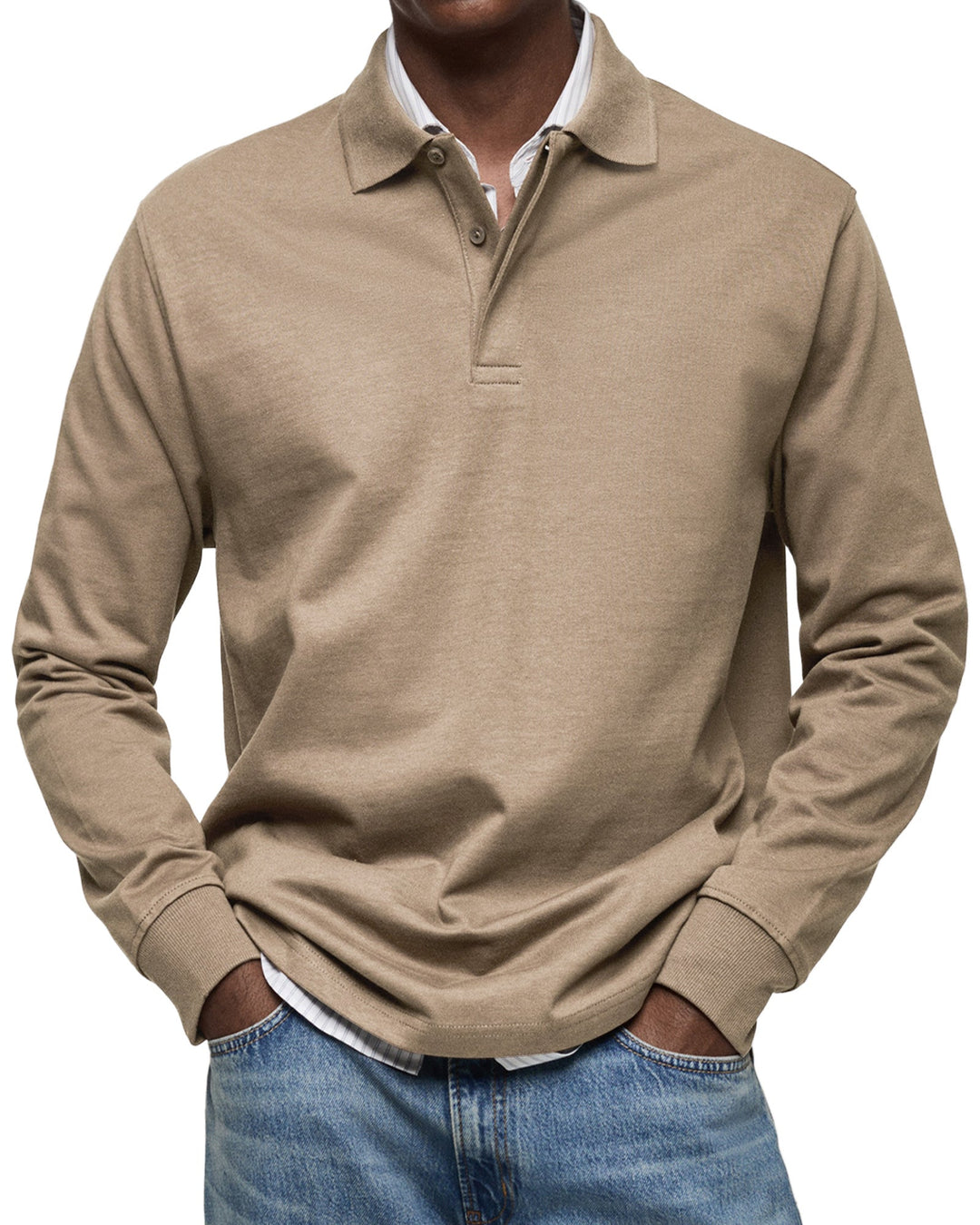 Men’s Long-Sleeve Relaxed Polo Shirt