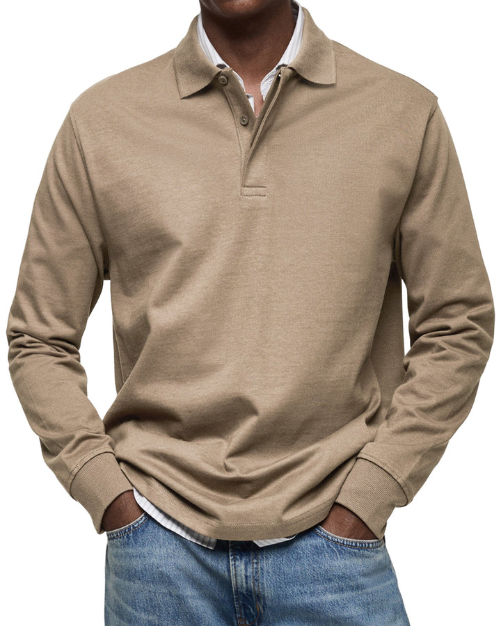 Men’s Long-Sleeve Relaxed Polo Shirt
