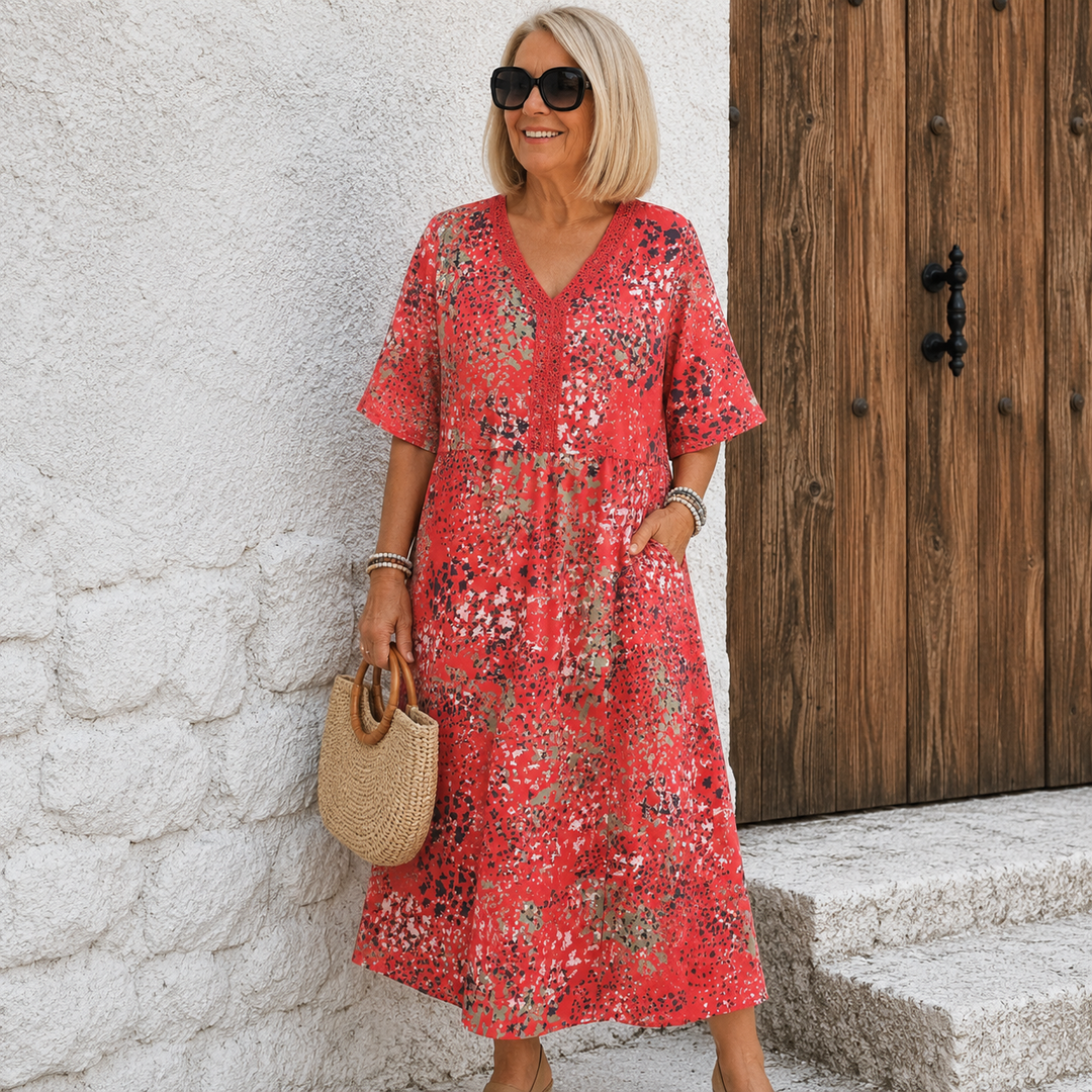 Dorina | V-Neck Dress with Print