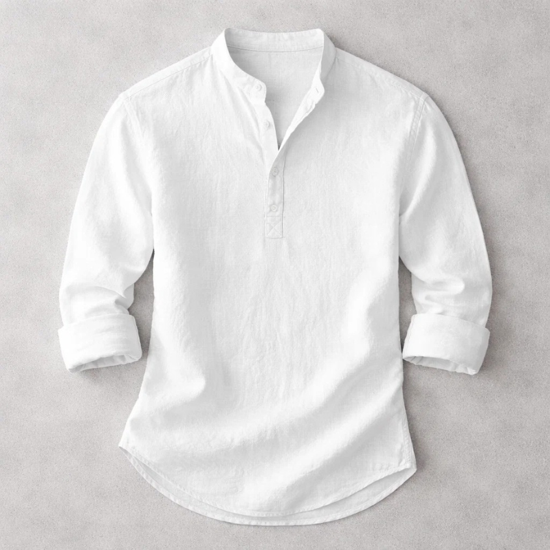 Men’s Cotton-Linen Henley Shirt