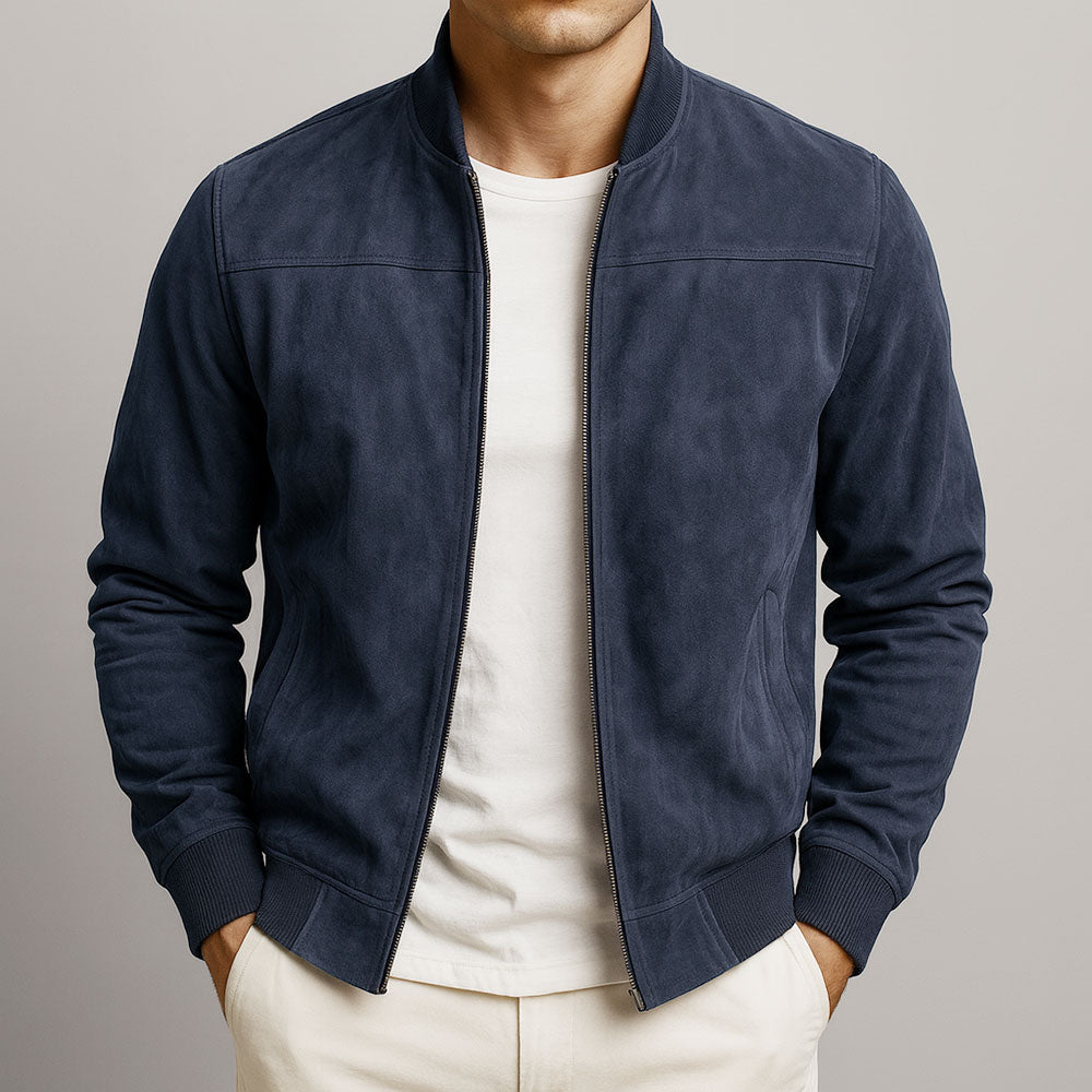 Men’s Suede Bomber Jacket