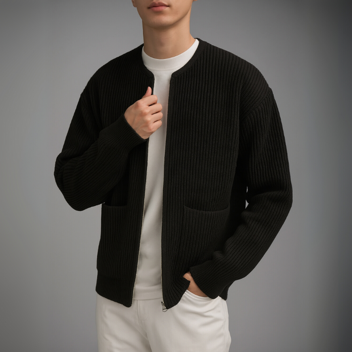 Men’s Ribbed Full-Zip Cardigan