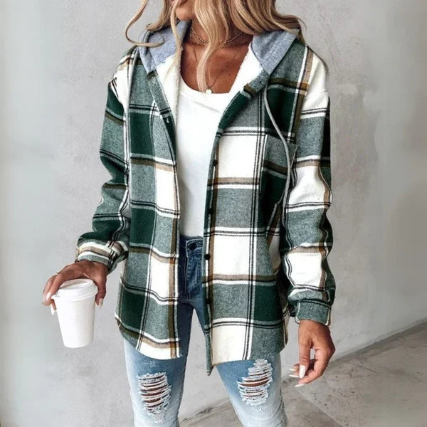 Women’s Checked Hooded Overshirt
