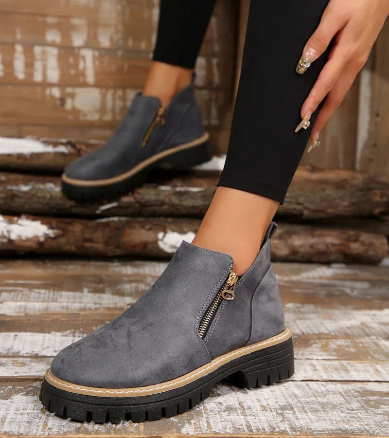 Women’s Side-Zip Chunky Ankle Boots