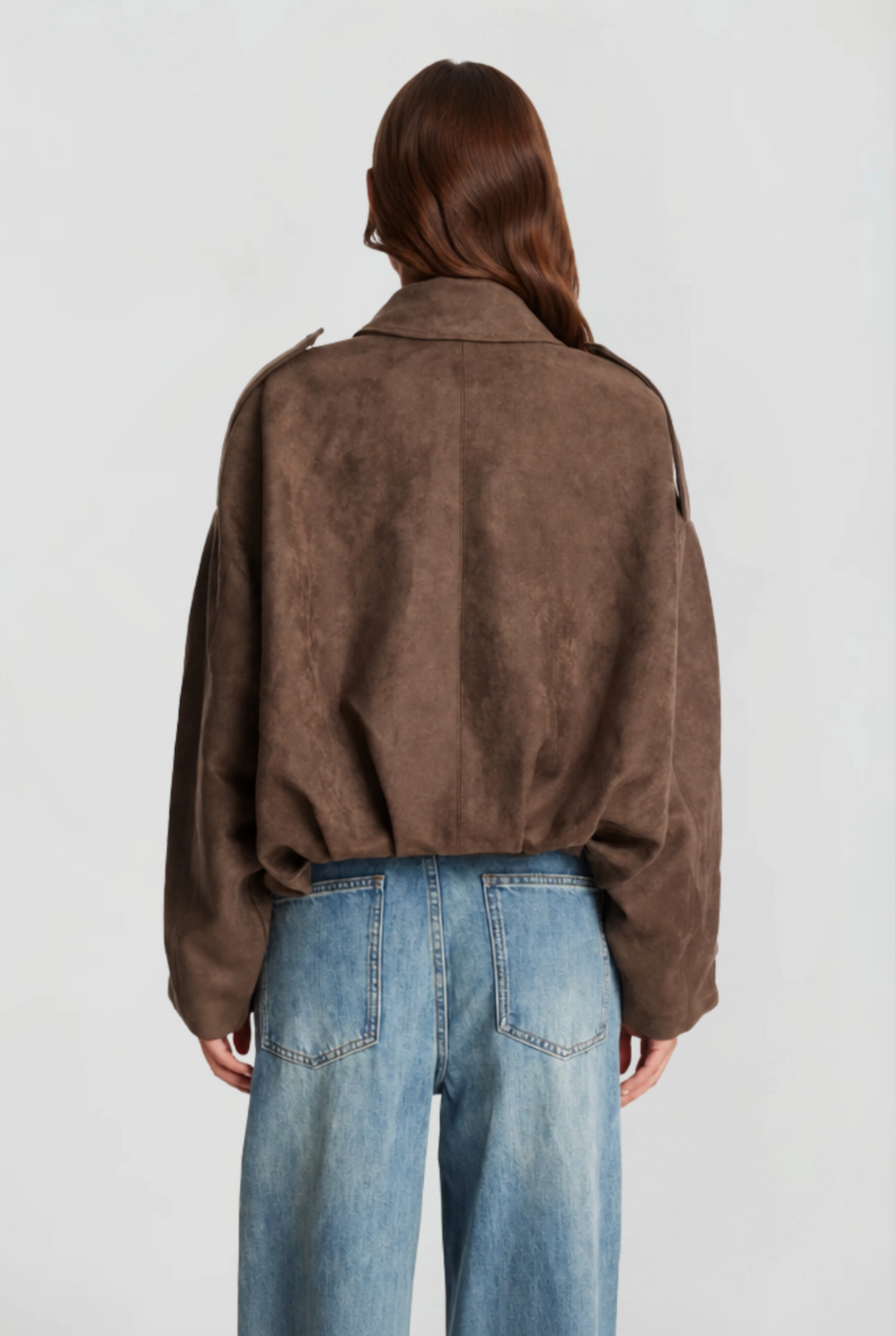Womens Oversized Suede Jacket