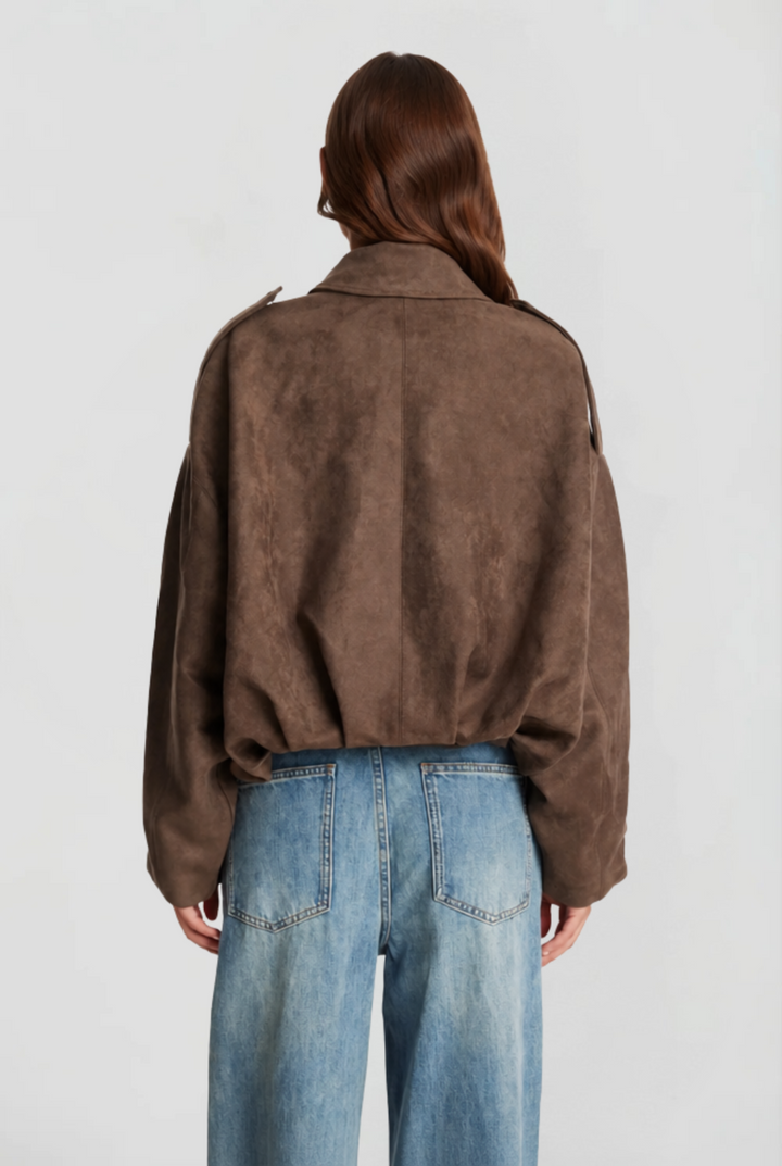 Womens Oversized Suede Jacket
