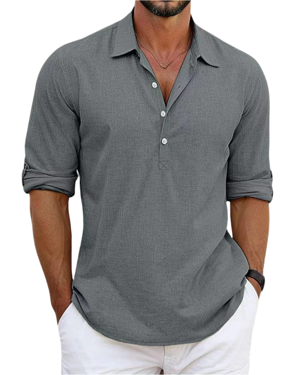 Men’s Textured Linen Shirt
