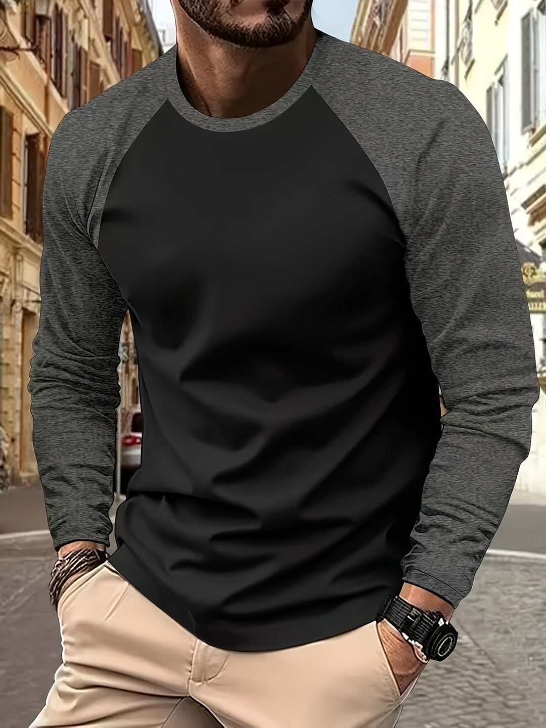 Men’s Raglan Long-Sleeve Top