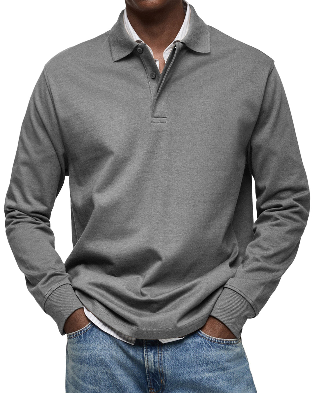 Men’s Long-Sleeve Relaxed Polo Shirt